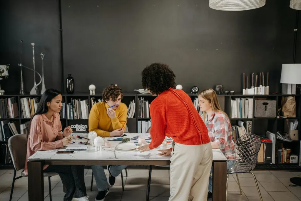 an event planner working with a group of event vendors efficiently