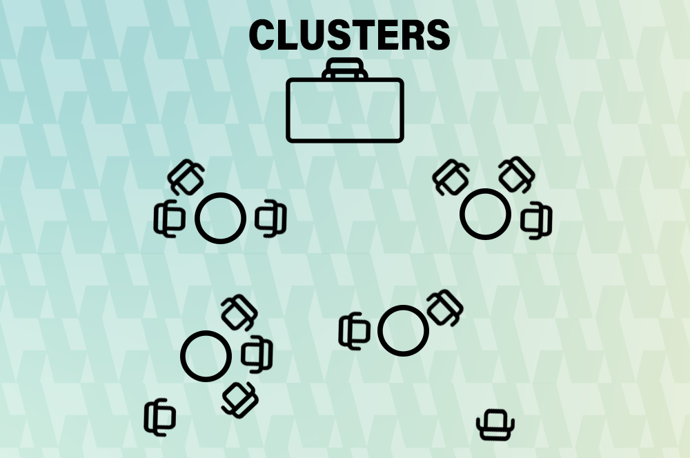 cluster-like arrangement for event room