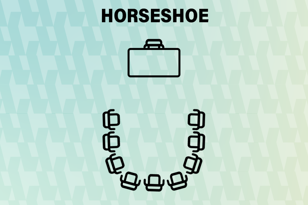 horseshoe style chair arrangement for meeting