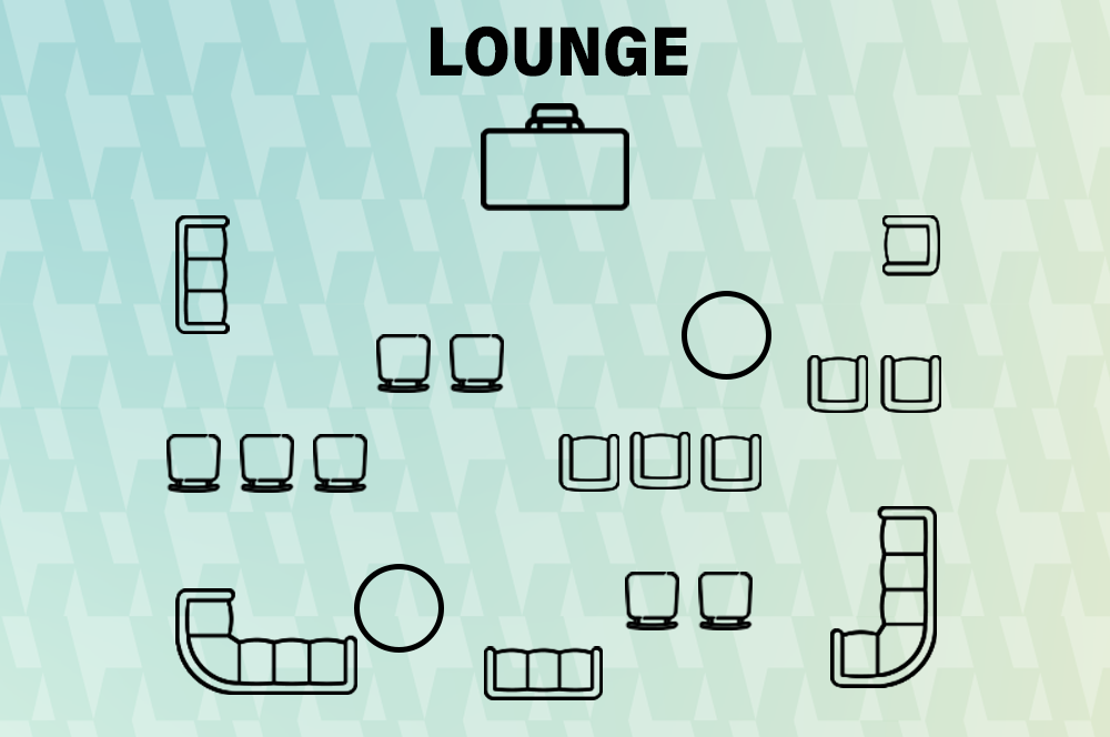 lounge-style setup for an event