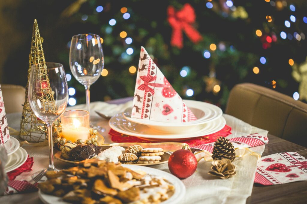 tree centerpiece on table for decor