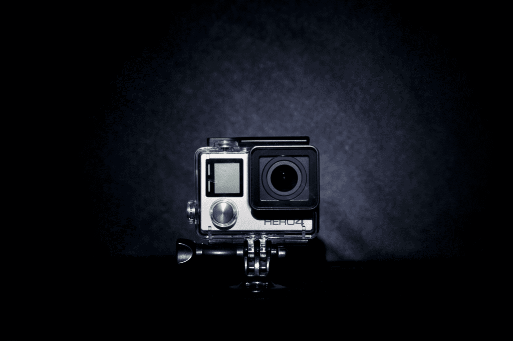 GoPro Camera on a plain black background