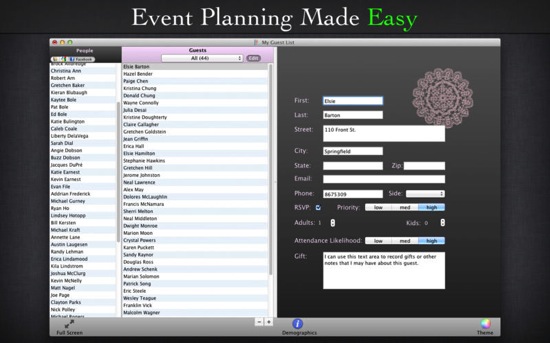 Guest List Planner Mac App