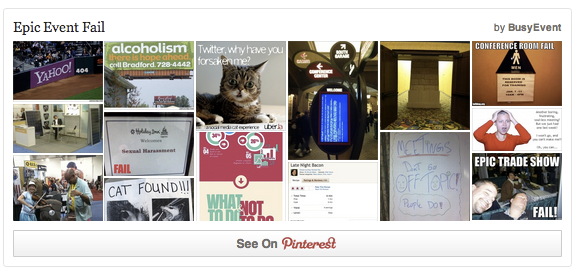 Epic event fail board on Pinterest