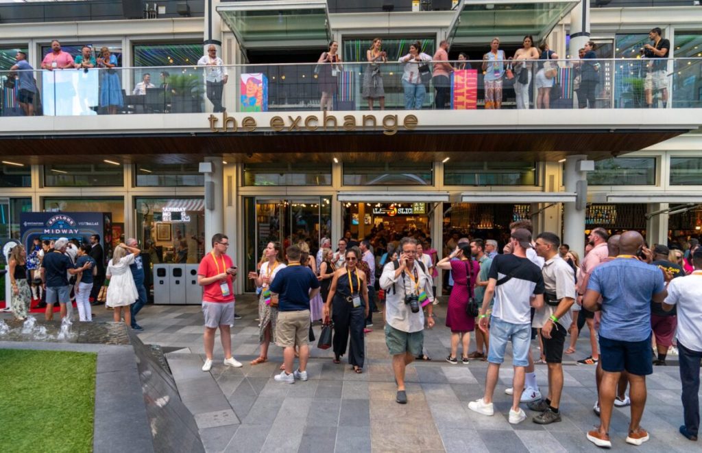 Party goers milling about