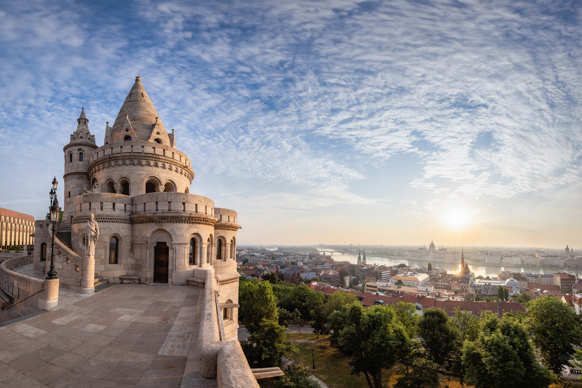 A view of Budapest's Danube river looking out from Fishermen's Bastion, with the Parliament buildings visible in the background. These kinds of cultural attractions can enhance any meeting.