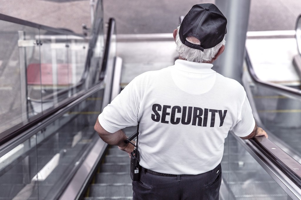 Security person at event venue.