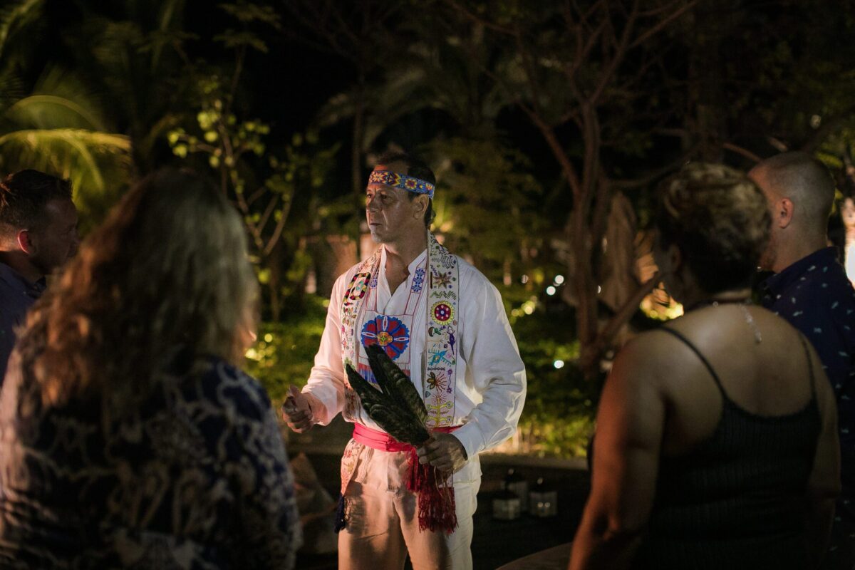 Indigenous man at resort in Mexico