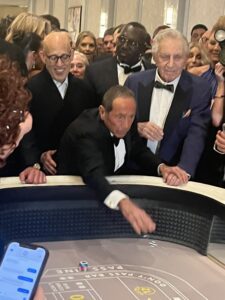Paul Anka rolls the dice for the first time at the opening of the Fontainebleau Las Vegas