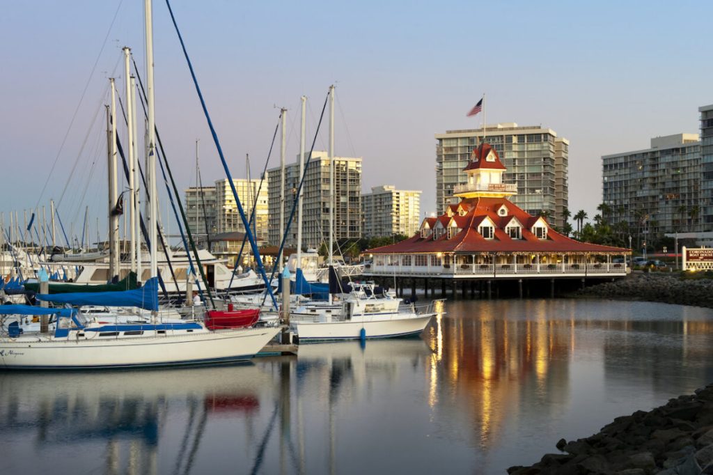 Boats along the coast of San Diego