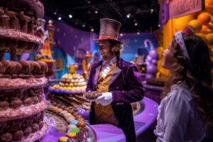 AI-generated Willy Wonka Chocolate experience event