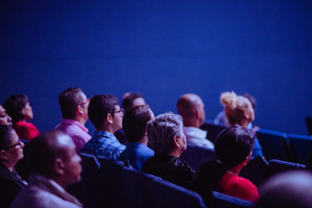 group of people sitting at an event