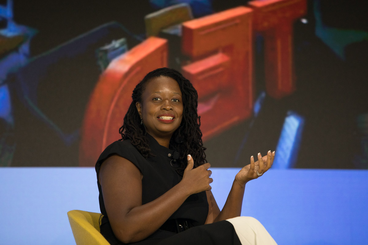 Monique Ruff-Bell on stage at Skift Meetings Forum 2024