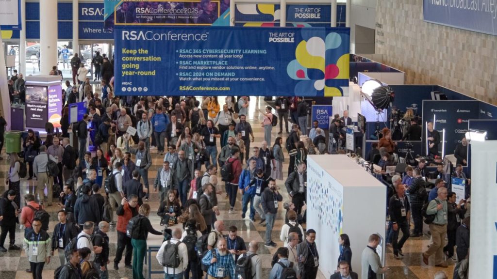 People milling about in a convention center