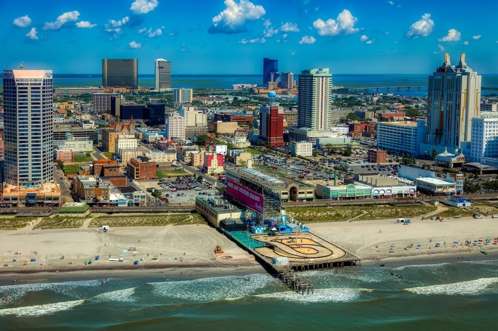 Aerial view of the Atlantic City seafront