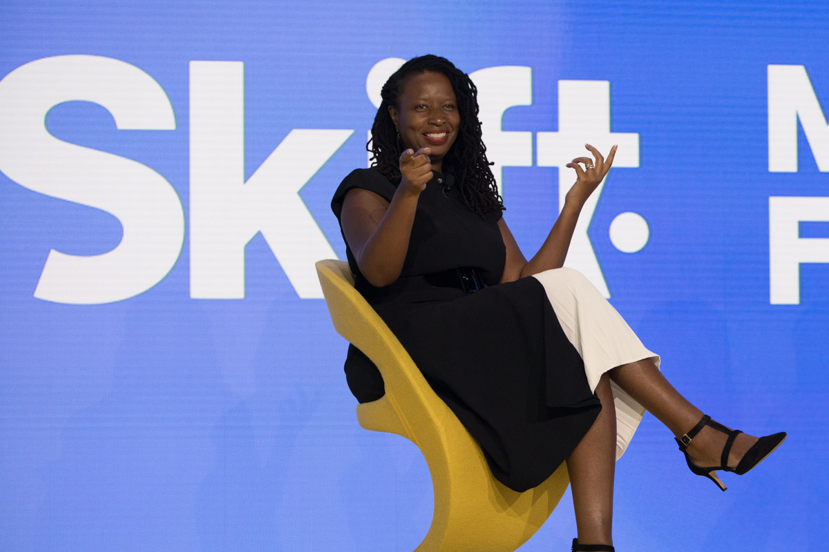 Monique Ruff-Bell on stage during Skift Meetings Forum