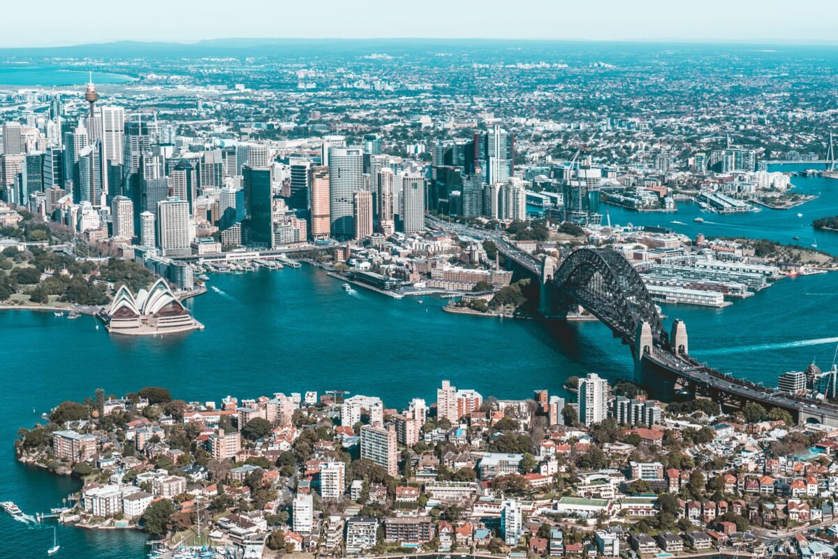 Aerial view of Sydney skyline