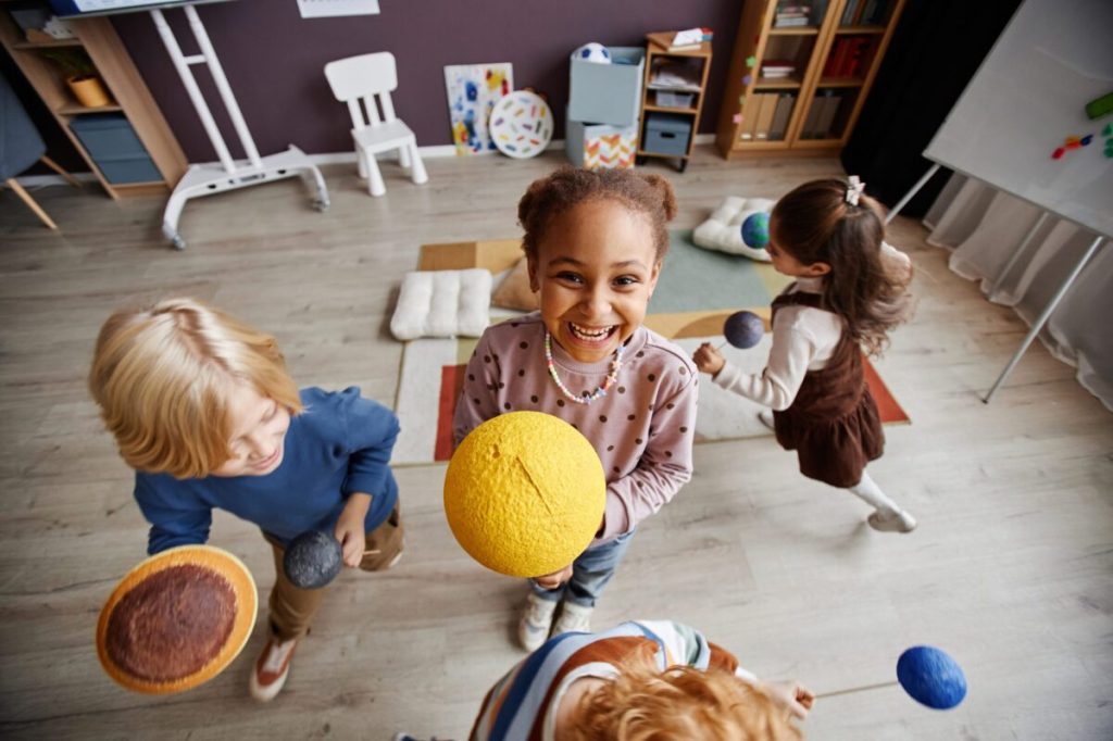 Kids at a childcare facility