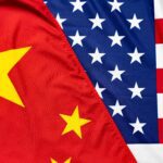 Flags of China and the U.S.
