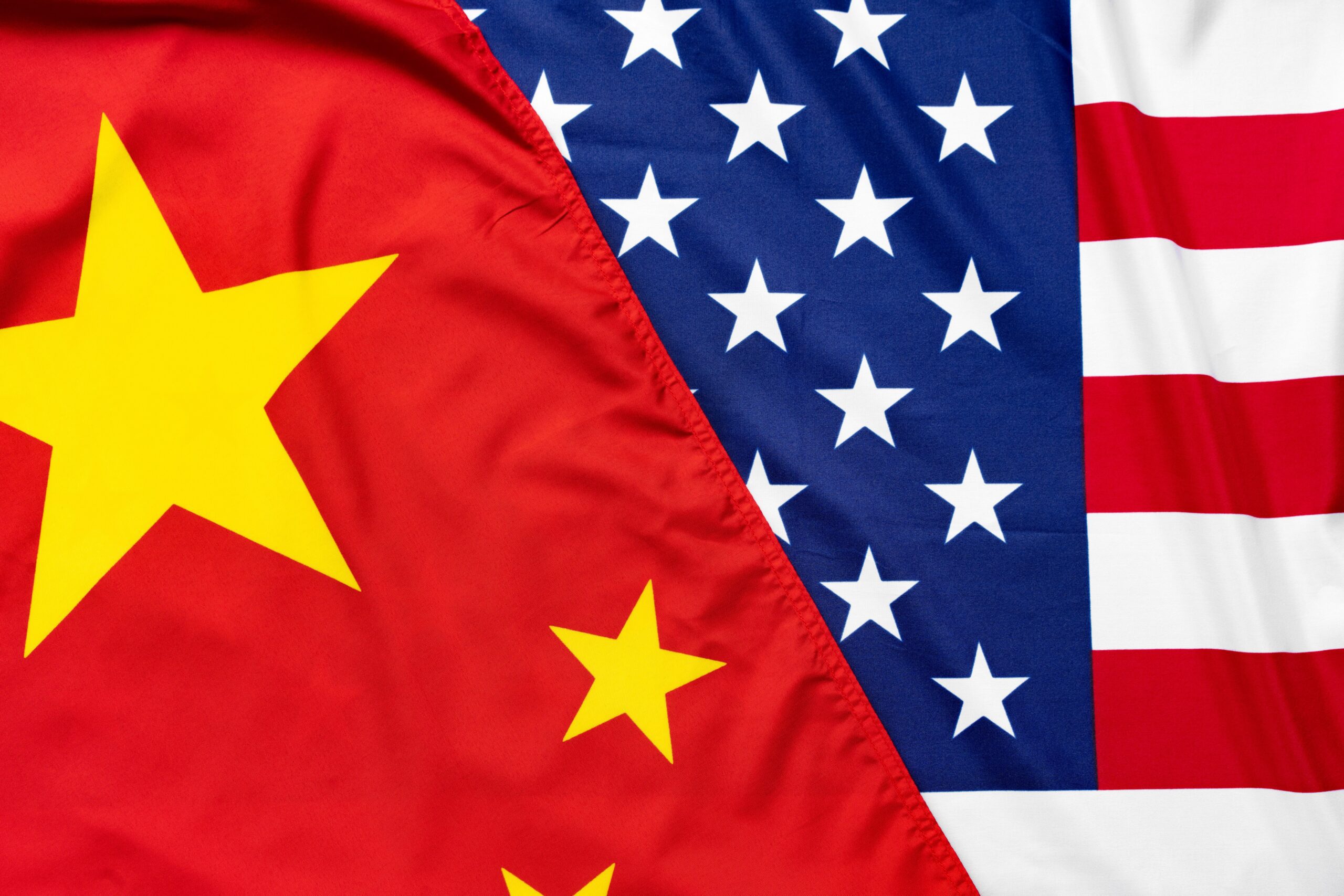 Flags of China and the U.S.