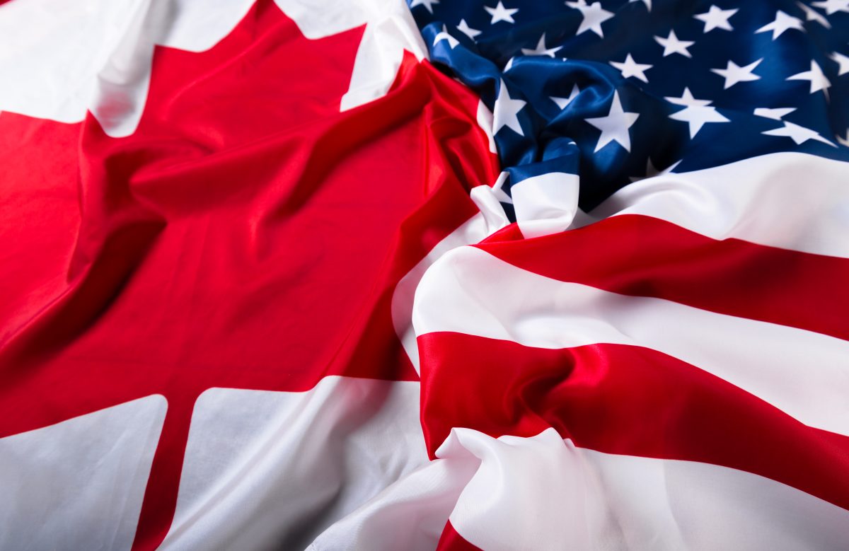 Canadian and US flags