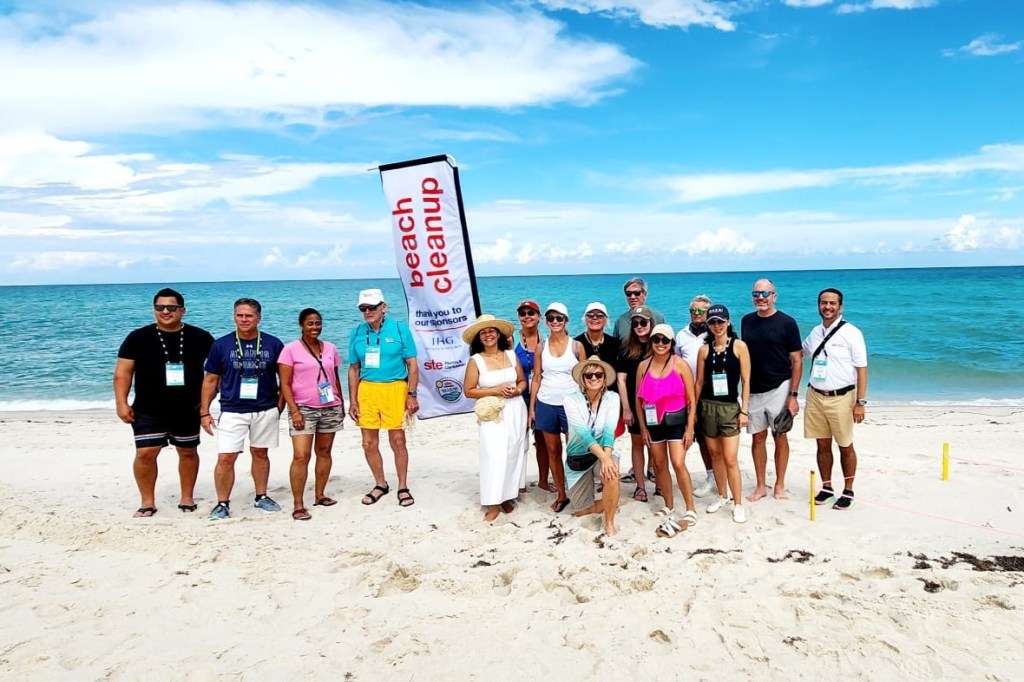 group on beach