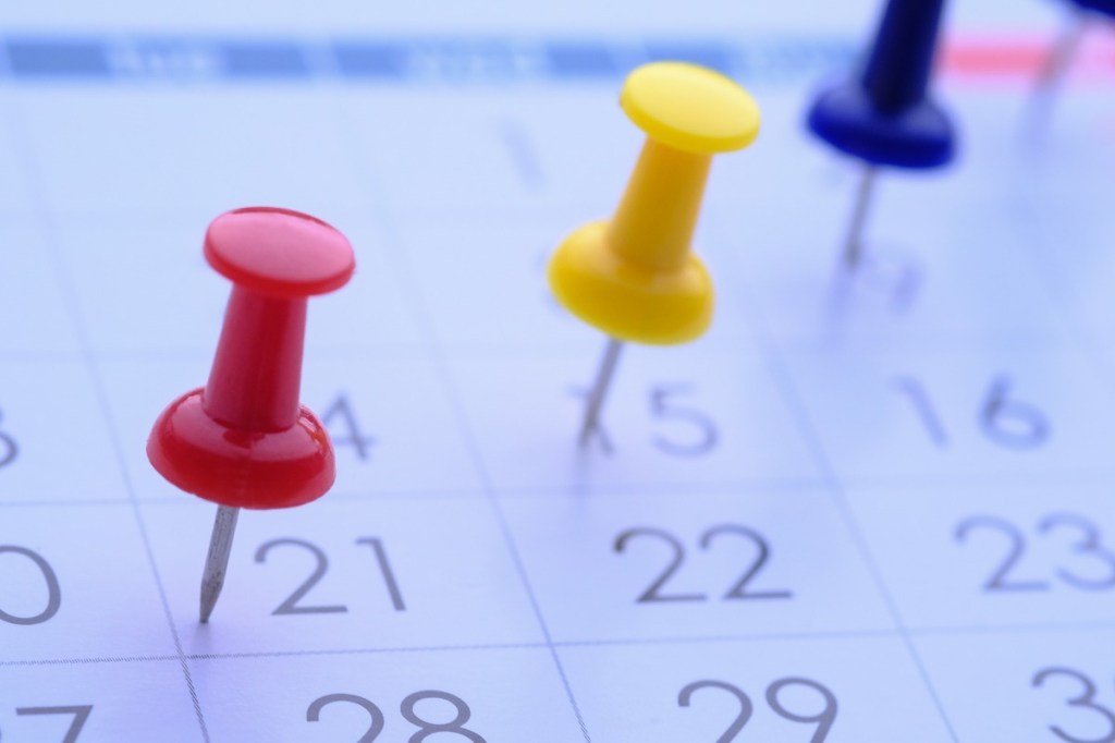 calendar with pins