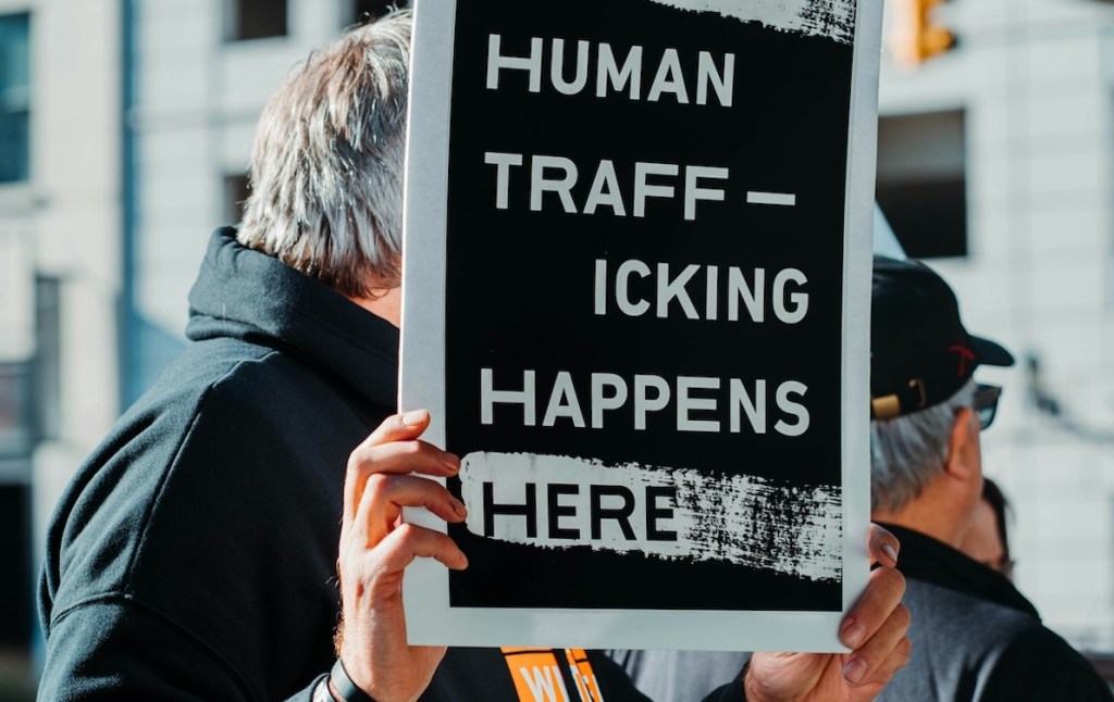 human trafficking sign