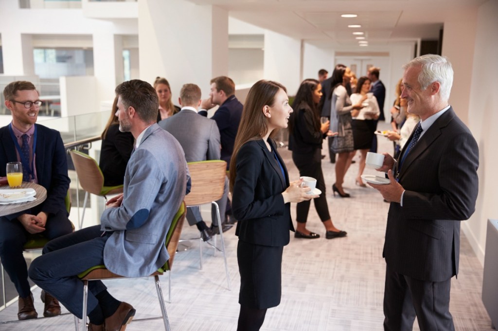Business meeting in a conference room.