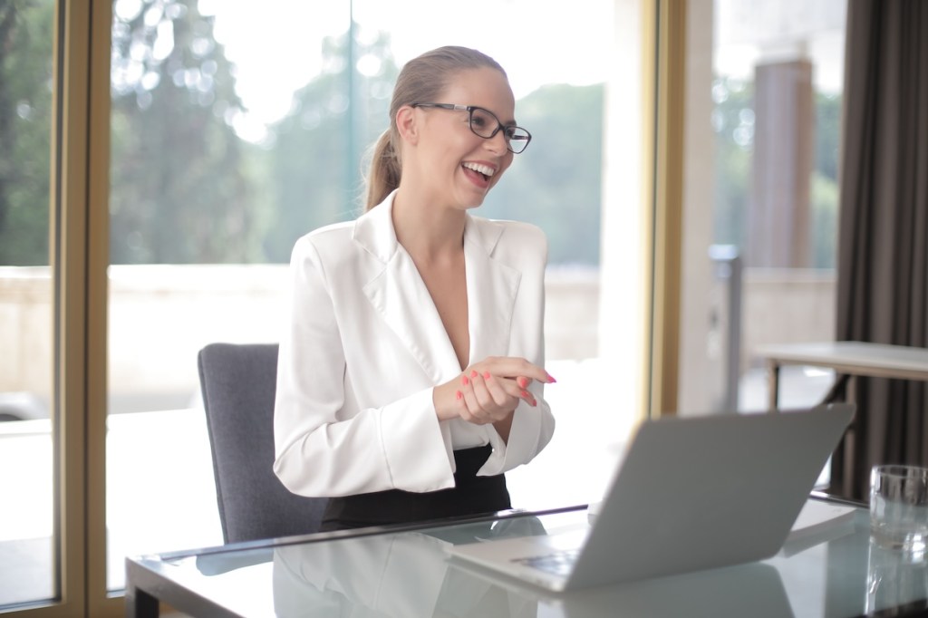 woman talking on Zoom