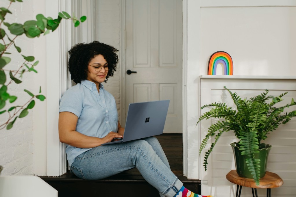 person on laptop