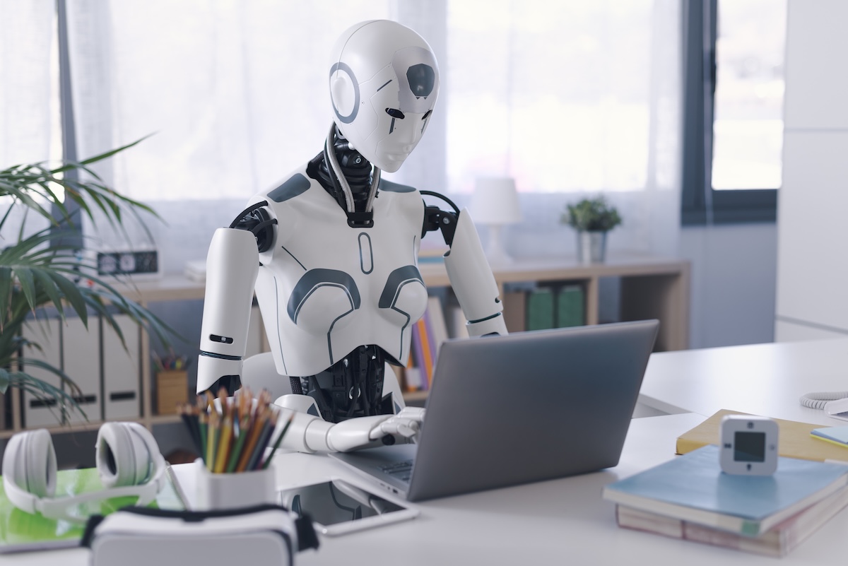 Robot on a laptop.