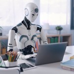 Robot on a laptop.