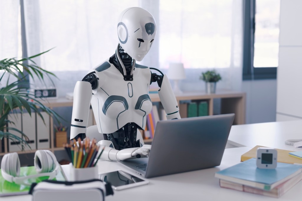 Robot on a laptop.